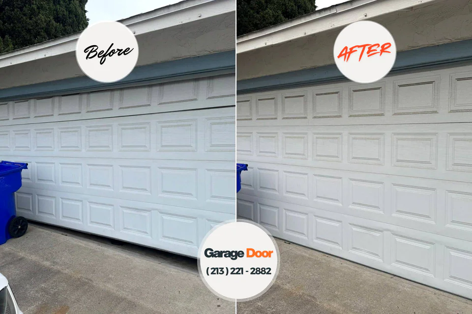 Before and after: garage door repair Frankenmuth, MI